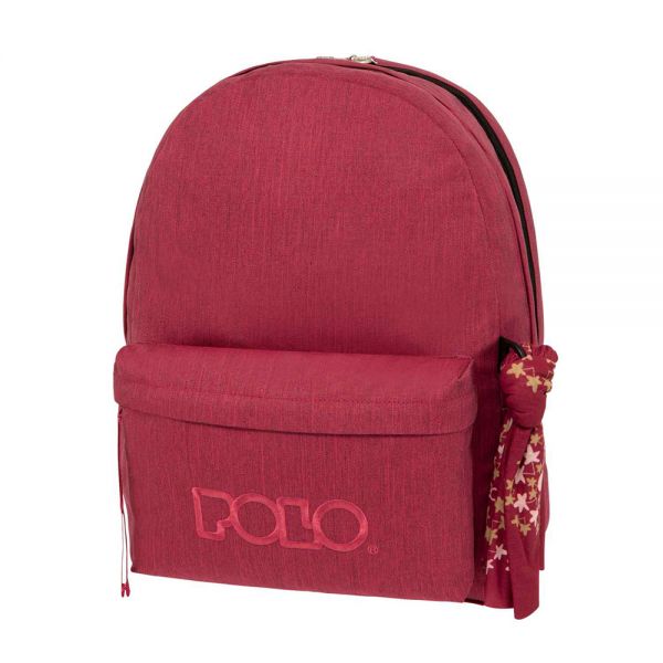 POLO BACKPACK ORIGINAL DOUBLE SCARF WITH SCARF 2023 - POMEGRANATE