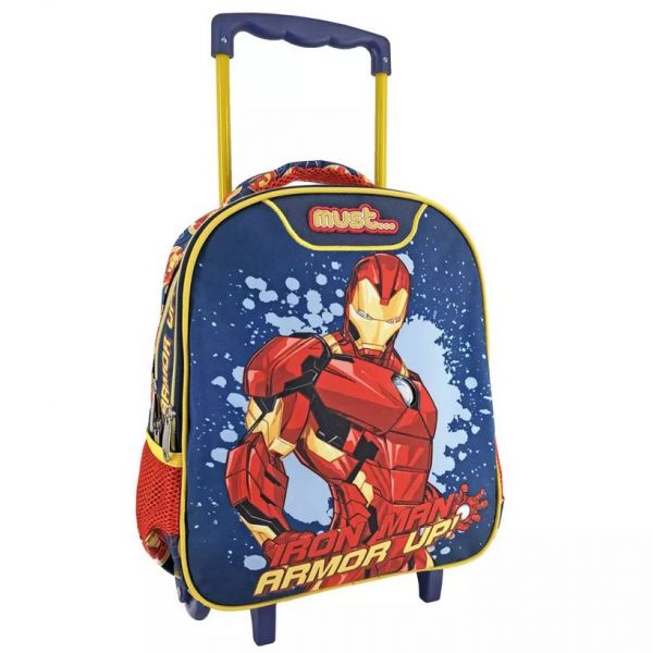 MUST TODDLER TROLLEY BACKPACK 27X10X31 cm 2 CASES IRON MAN ARMOR UP