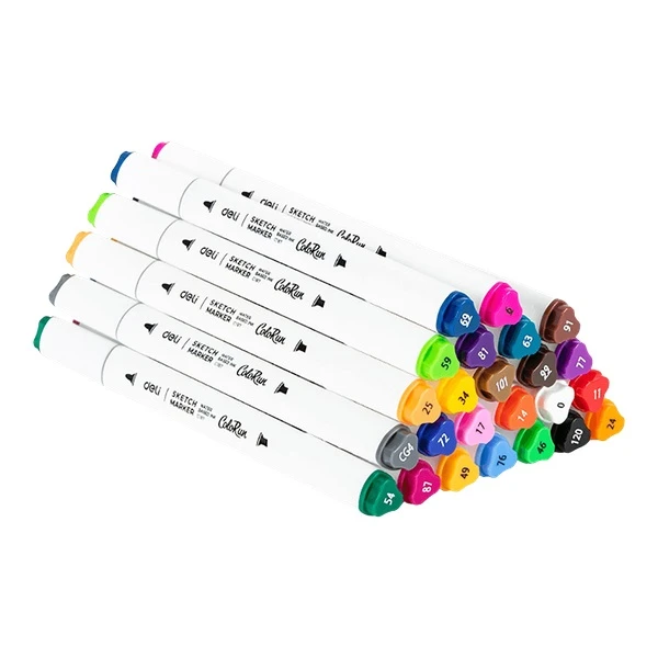 DELI ΜΑΡΚΑΔΟΡΟΙ ΣΧΕΔΙΟΥ ΔΙΠΛΗ ΜΥΤΗ WASHABLE ΣΕ ΠΛΑΣΤΙΚΗ ΘΗΚΗ 24 ΧΡΩΜΑΤΑ