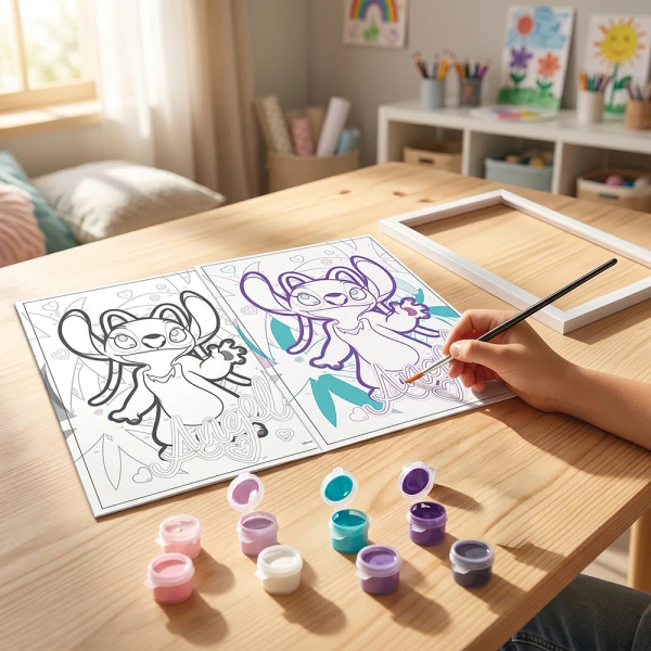 HAPPIHOBBI PAINT & FRAME PAINT BY NUMBERS ANGEL