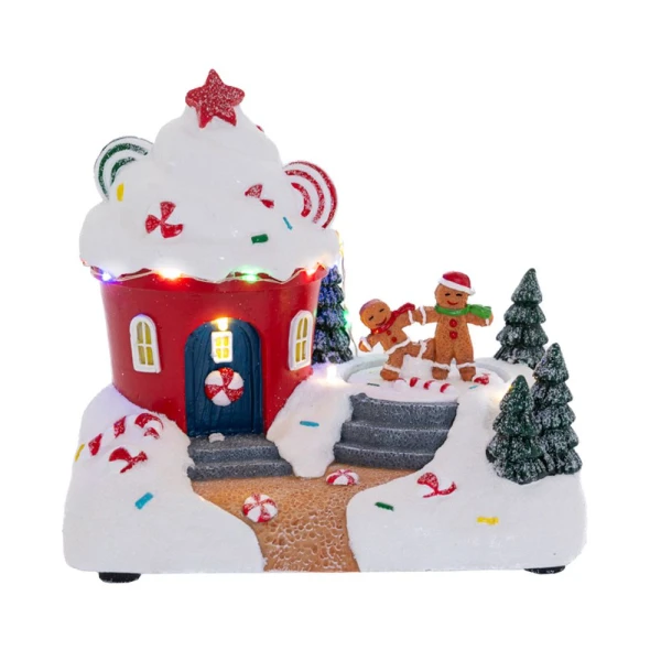 ΦΩΤΙΖΟΜΕΝΟ ΣΚΗΝΙΚΟ CUPCAKE ΜΕ GINGERBREAD ΑΝΘΡΩΠΑΚΙΑ 19Χ13Χ17 ΕΚ ΜΠΑΤΑΡΙΑΣ 