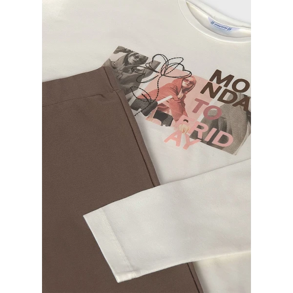 MAYORAL SET LEGGINGS BROWN