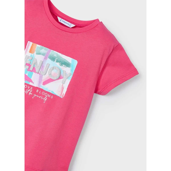 MAYORAL BLOUSE SHORT SLEEVES PINK FUCHSIA
