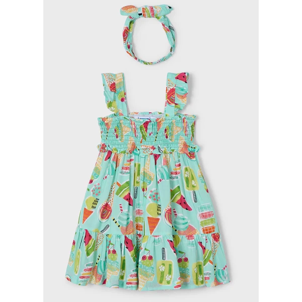 MAYORAL DRESS WITH PRINTS LIGHT BLUE 