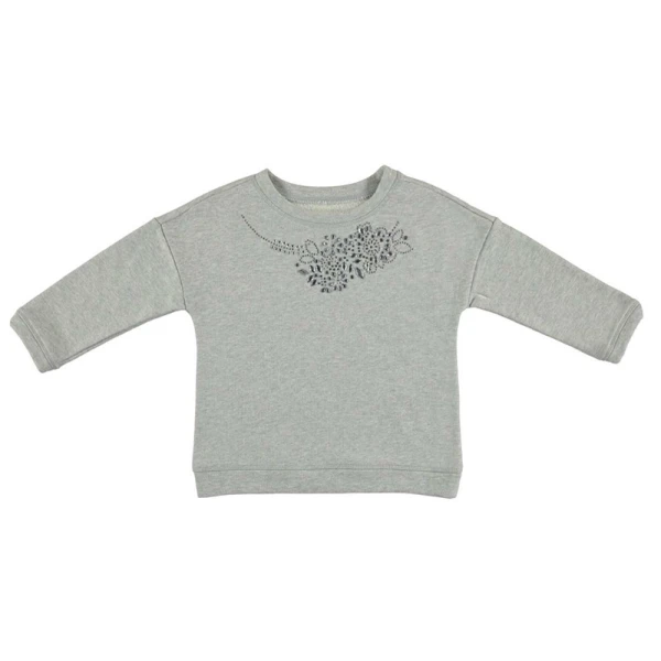 MAYORAL SWEATER WITH STRASS DARK GREY