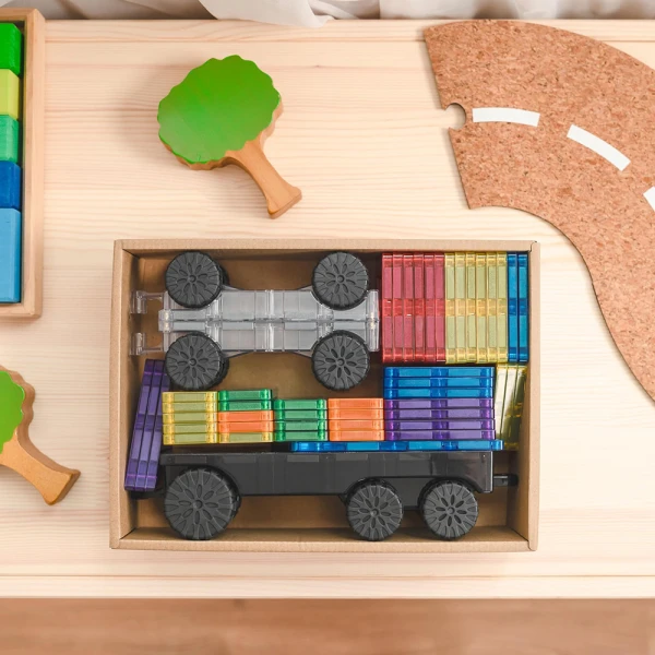 CONNETIX ΜΑΓΝΗΤΙΚΑ ΤΟΥΒΛΑΚΙΑ RAINBOW TRANSPORT PACK 50 τεμ.