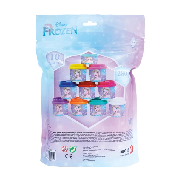 AS ΠΛΑΣΤΕΛΙΝΗ DISNEY FROZEN ΣΑΚΟΥΛΑΚΙ ΜΕ 10 ΒΑΖΑΚΙΑ ΚΑΙ ΚΑΠΑΚΙΑ ΚΑΛΟΥΠΑΚΙΑ 280gr ΓΙΑ 3+ ΧΡΟΝΩΝ