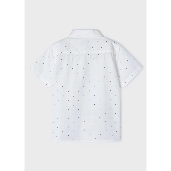 MAYORAL SHIRT SHORT SLEEVES MICROPRINTED WHITE-PINK