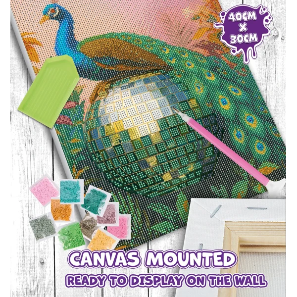 SPLAT PLANET ΣΕΤ DIAMOND PAINTING ΣΕ ΚΑΜΒΑ ΜΕ ΤΕΛΑΡΟ 40X30 εκ. PEACOCKTAIL PARTY