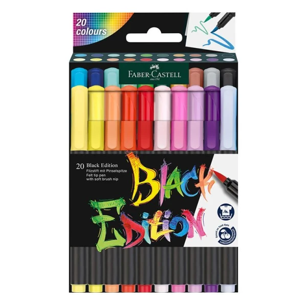 FABER-CASTELL ΜΑΡΚΑΔΟΡΟΙ BLACK EDITION ΣΕΤ 20 ΧΡΩΜΑΤΑ