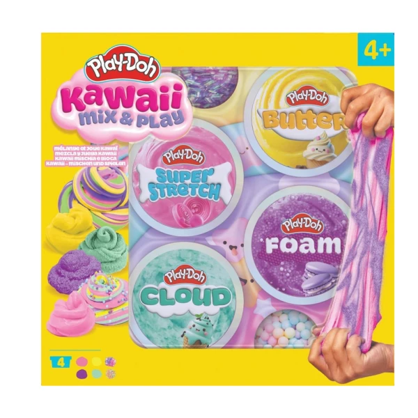 PLAYDOH - ΣΕΤ SLIME 4ΤΜΧ. KAWAII MIX & PLAY