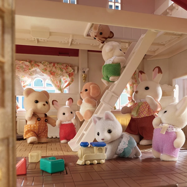 THE SYLVANIAN FAMILIES ΕΞΟΧΙΚΟ ΣΠΙΤΙ ΜΕ ΚΟΚΙΝΗ ΣΚΕΠΗ ΚΑΙ ΚΡΥΦΟ ΔΩΜΑΤΙΟ ΣΤΗΝ ΣΟΦΙΤΑ