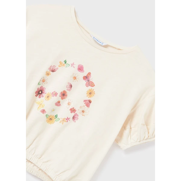 MAYORAL SHORT SLEEVE BLOUSE FLAME LIGHT BEIGE