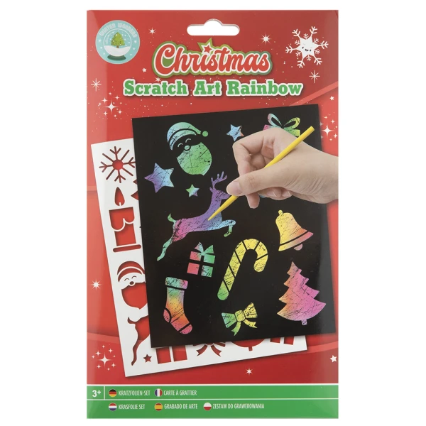 XMAS SCRATCH ART ΟΥΡΑΝΙΟ ΤΟΞΟ 4 ΦΥΛΛΑ & ΣΤΕΝΣΙΛ