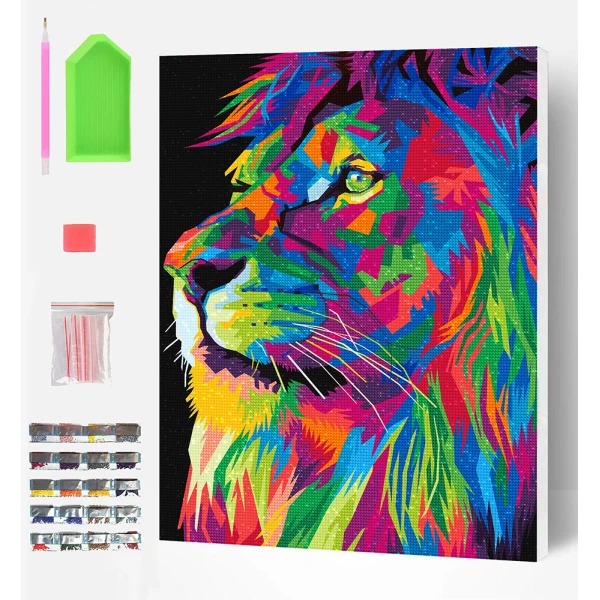 SPLAT PLANET ΣΕΤ DIAMOND PAINTING ΣΕ ΚΑΜΒΑ ΜΕ ΤΕΛΑΡΟ 30Χ40 εκ. LION