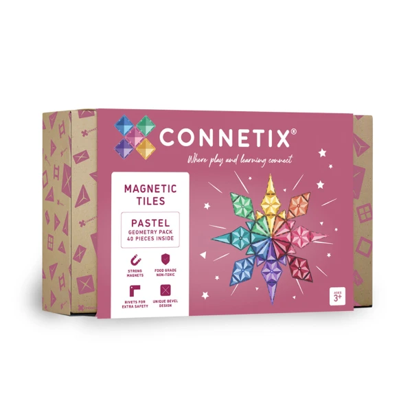 CONNETIX ΜΑΓΝΗΤΙΚΑ ΤΟΥΒΛΑΚΙΑ PASTEL GEOMETRY PACK 40 τεμ.