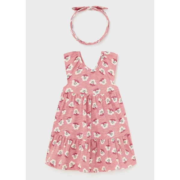 MAYORAL DRESS PRINTED HEADBAND PINK FUCHSIA