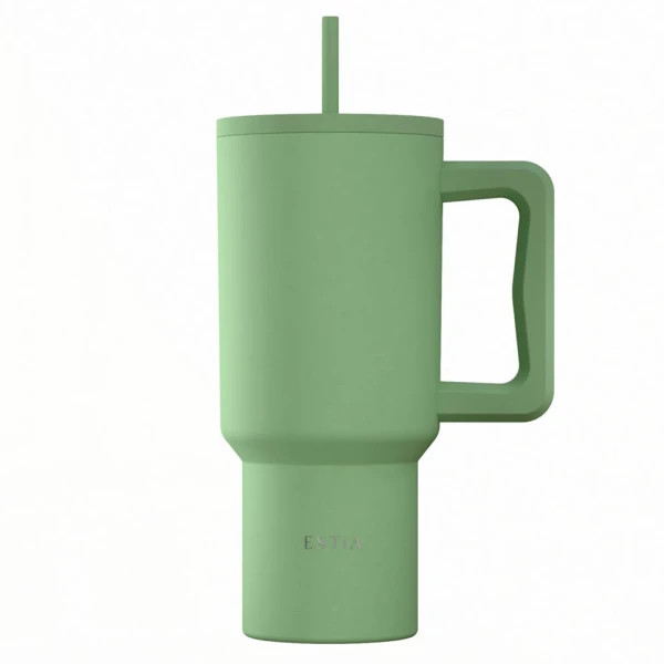 ESTIA HOME ART THERMAL BOTTLE STRAW TUMBLER XL 900ml - PINE
