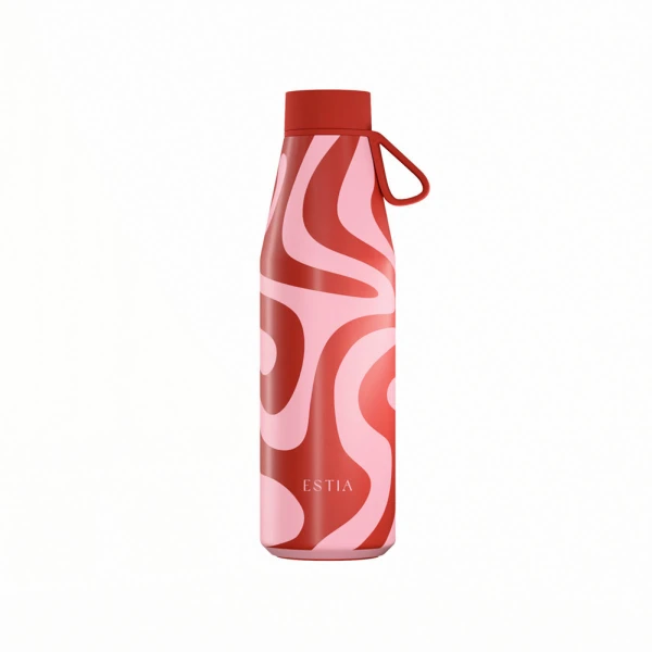 ESTIA HOME ART THERMAL FLASK FLOW SAVE THE AEGEAN 500ml CORAL WAVES