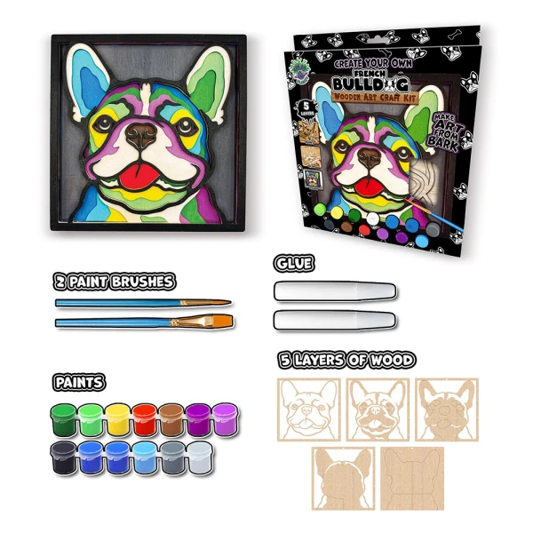 SPLAT PLANET ΞΥΛΙΝΗ 3D ΚΑΤΑΣΚΕΥΗ ΖΩΓΡΑΦΙΚΗΣ FRENCH BULLDOG