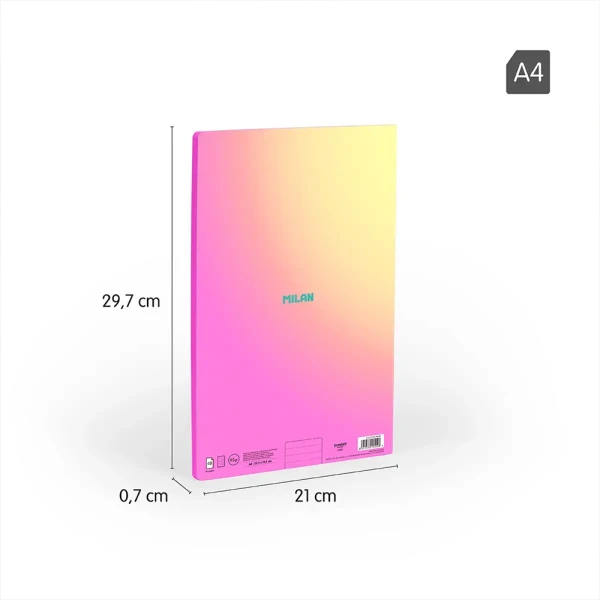 MILAN ΤΕΤΡΑΔΙΟ ΒΙΒΛΙΟΔΕΤΗΜΕΝΟ A4 48 ΦΥΛΛΑ ΡΙΓΕ SUNSET COLLECTION ΡΟΖ