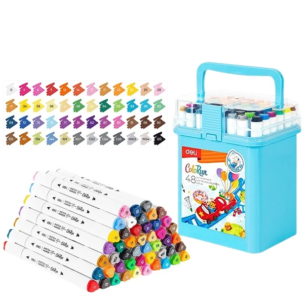 DELI ΜΑΡΚΑΔΟΡΟΙ ΣΧΕΔΙΟΥ ΔΙΠΛΗ ΜΥΤΗ WASHABLE ΣΕ ΠΛΑΣΤΙΚΗ ΘΗΚΗ 48 ΧΡΩΜΑΤΑ