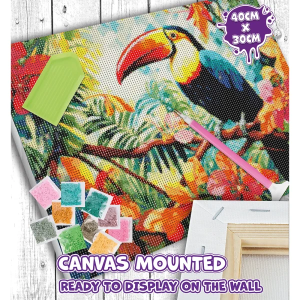 SPLAT PLANET ΣΕΤ DIAMOND PAINTING ΣΕ ΚΑΜΒΑ ΜΕ ΤΕΛΑΡΟ 30X40 εκ. TOUCAN