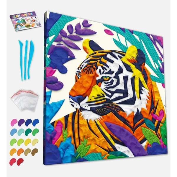 SPLAT PLANET MESS-FREE ΣΕΤ ΖΩΓΡΑΦΙΚΗΣ ΜΕ ΠΗΛΟ TIGER ΚΑΜΒΑΣ ΜΕ ΤΕΛΑΡΟ