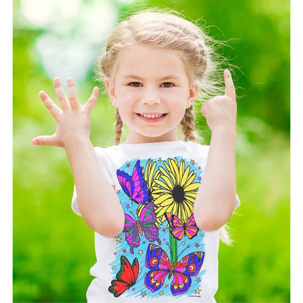 SPLAT PLANET ΠΛΕΝΟΜΕΝΟ T-SHIRT ΖΩΓΡΑΦΙΚΗΣ BUTTERFLIES ΜΕ ΜΑΡΚΑΔΟΡΟΥΣ (7-8 ΕΤΩΝ)