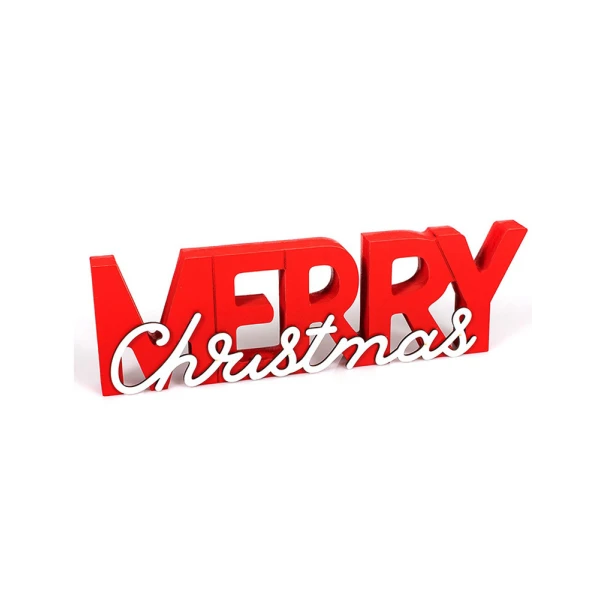 ΞΥΛΙΝΟ ΕΠΙΤΡΑΠΕΖΙΟ ΔΙΑΚΟΣΜΗΤΙΚΟ MERRY CHRISTMAS 32Χ10 εκ.