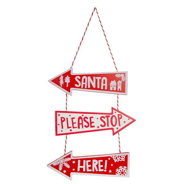 ΞΥΛΙΝΟ ΣΤΟΛΙΔΙ 20 εκ. SANTA PLEASE STOP HERE
