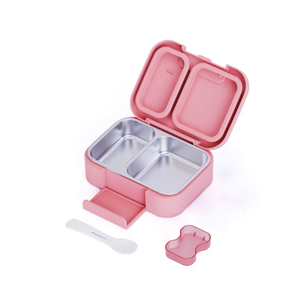 LUNCH BOX SAVE THE AEGEAN 750ml 2 STAINLESS STEEL REMOVABLE COMPARTMENTS RAINBOW DREAMS