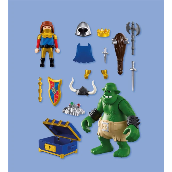PLAYMOBIL KNIGHTS ΛΕΟΝΤΟΚΑΡΔΟΣ ΙΠΠΟΤΗΣ ΚΑΙ ΤΡΟΛ ΜΕ ΘΗΣΑΥΡΟ