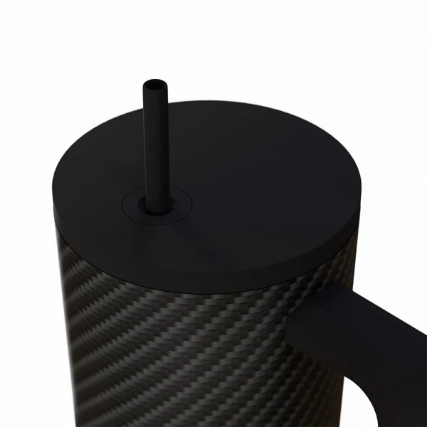 ESTIA HOME ART ΘΕΡΜΟΣ STRAW TUMBLER XL 900ml - CARBON FIBER