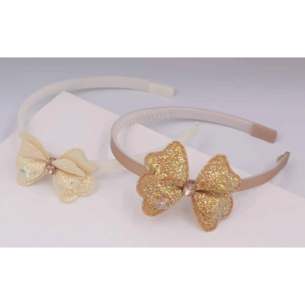 KIDS HEADBAND BOW GLITTER - 2 COLOURS
