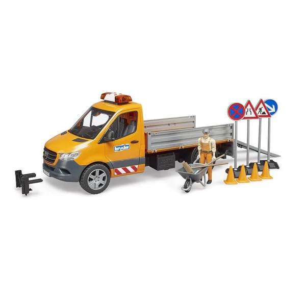 BRUDER ΦΟΡΤΗΓΑΚΙ MERCEDES BENZ SPRINTER ΕΡΓΩΝ ΜΕ ΕΡΓΑΤΗ ΚΑΙ ΑΞΕΣΟΥΑΡ