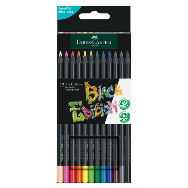 FABER-CASTELL ΞΥΛΟΜΠΟΓΙΕΣ BLACK EDITION ΣΕΤ 12 ΧΡΩΜΑΤΑ