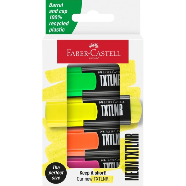 FABER-CASTELL ΣΕΤ 4 MINI ΦΛΟΥΟ ΥΠΟΓΡΑΜΜΙΣΤEΣ