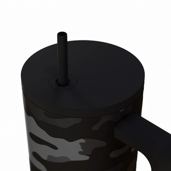 ESTIA HOME ART ΘΕΡΜΟΣ STRAW TUMBLER XL 900ml - DARK CAMO