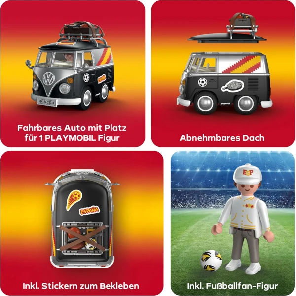 PLAYMOBIL VOLKSWAGEN T1 CAMPER - ΕΘΝΙΚΗ ΙΣΠΑΝΙΑΣ