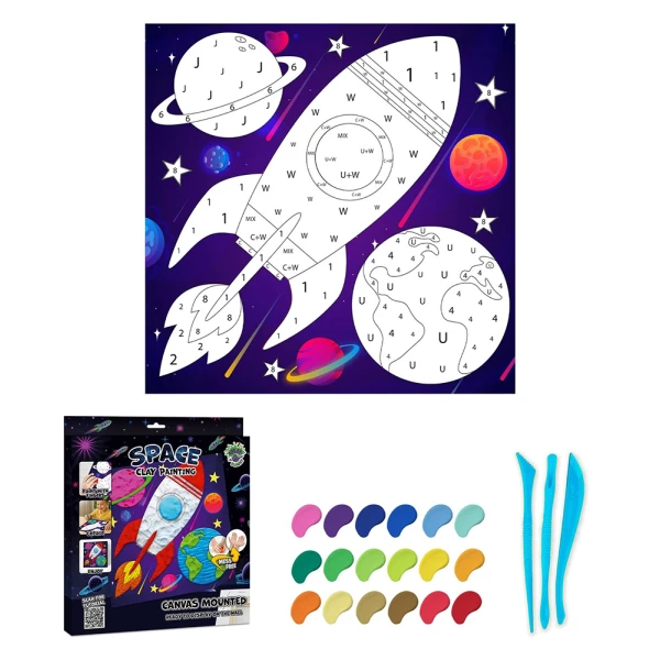 SPLAT PLANET ΣΕΤ ΖΩΓΡΑΦΙΚΗΣ ΜΕ ΠΗΛΟ SPACE ΣΕ ΚΑΜΒΑ 30Χ30 εκ.