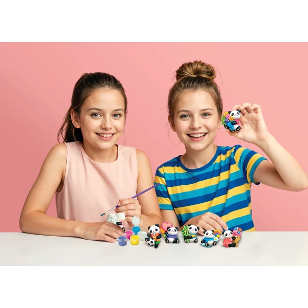 4M MOULD & PAINT CUTE PANDA MAGNETS & BADGES