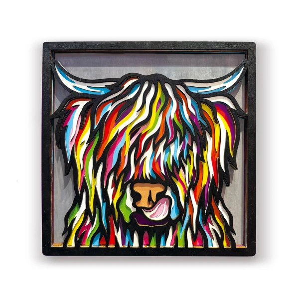 SPLAT PLANET WOODEN ART CRAFT KIT HIGHLAND COW