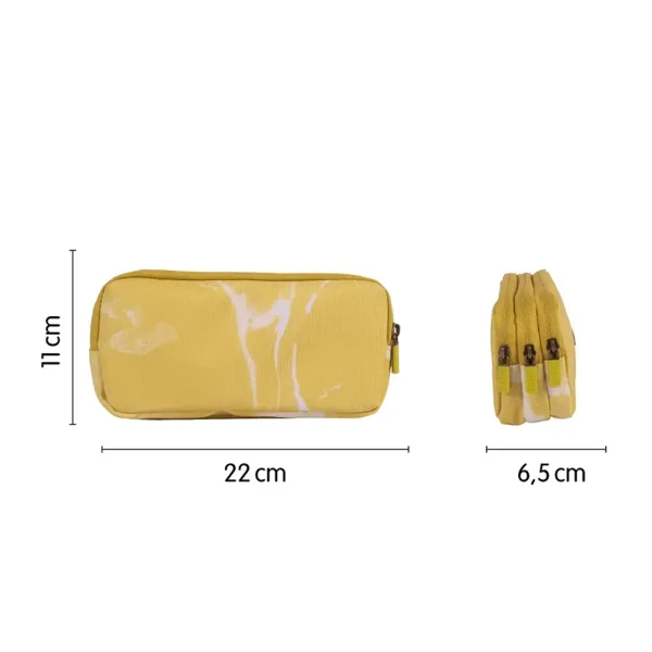 MILAN PENCIL CASE WITH 3 COMPARTMENTS 22X11X6.5 cm LAVA SERIES YELLOW