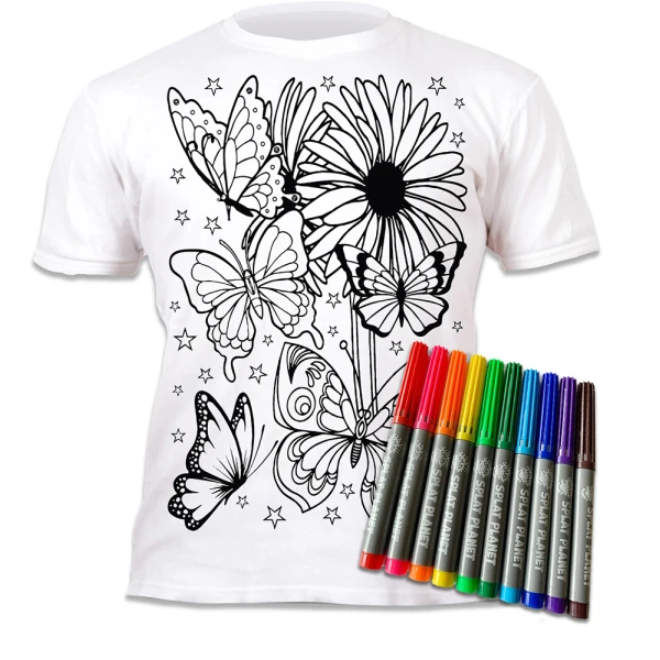 SPLAT PLANET ΠΛΕΝΟΜΕΝΟ T-SHIRT ΖΩΓΡΑΦΙΚΗΣ BUTTERFLIES ΜΕ ΜΑΡΚΑΔΟΡΟΥΣ (7-8 ΕΤΩΝ)
