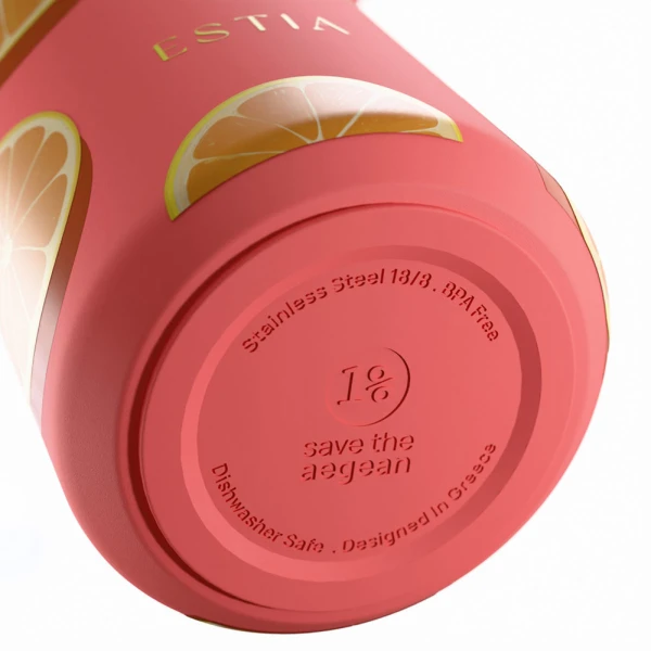 ESTIA HOME ART ΘΕΡΜΟΣ PULSE SAVE THE AEGEAN 500ml ORANGE POP
