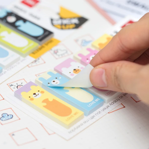 DELI STICKY BOOKMARKS 5X30 SHEETS 45X15mm - 3 DESIGNS