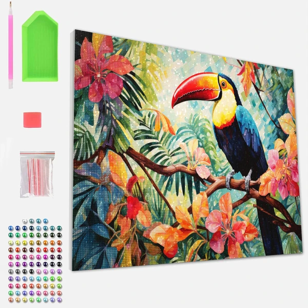 SPLAT PLANET ΣΕΤ DIAMOND PAINTING ΣΕ ΚΑΜΒΑ ΜΕ ΤΕΛΑΡΟ 30X40 εκ. TOUCAN