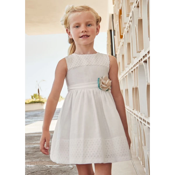 MAYORAL COMBINED DRESS ECRU