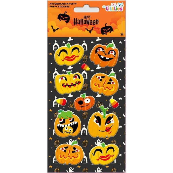 THE LITTLIES HALLOWEEN ΑΥΤΟΚΟΛΛΗΤΑ PUFFY 10X22εκ. - ΔΙΑΦΟΡΑ ΣΧΕΔΙΑ